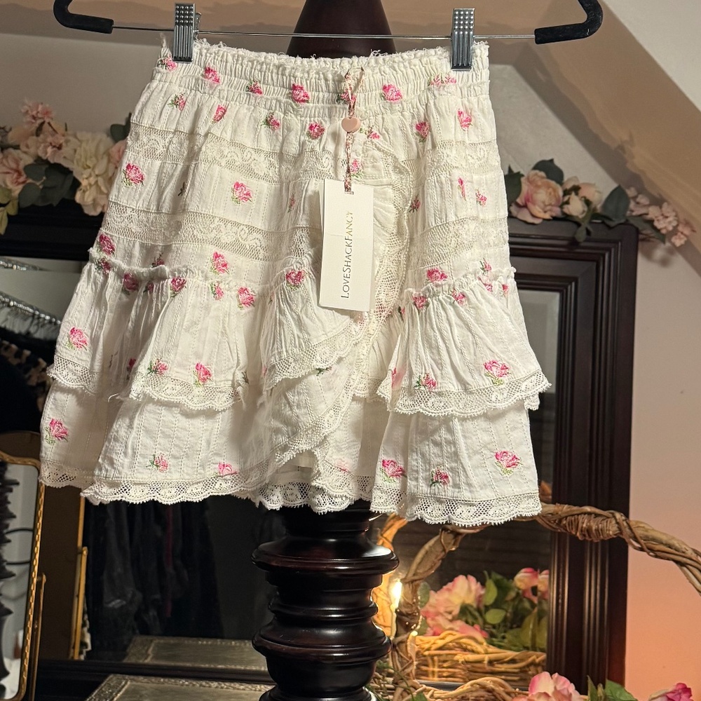 LoveShackFancy Agnessa mini skirt xs